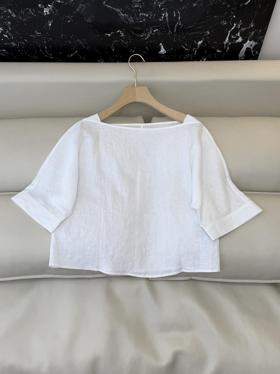 XM015#新款套装。ES 风格 100% 麻 短袖上衣➕绣花长半裙 套装 咖色 白色 SMLXL