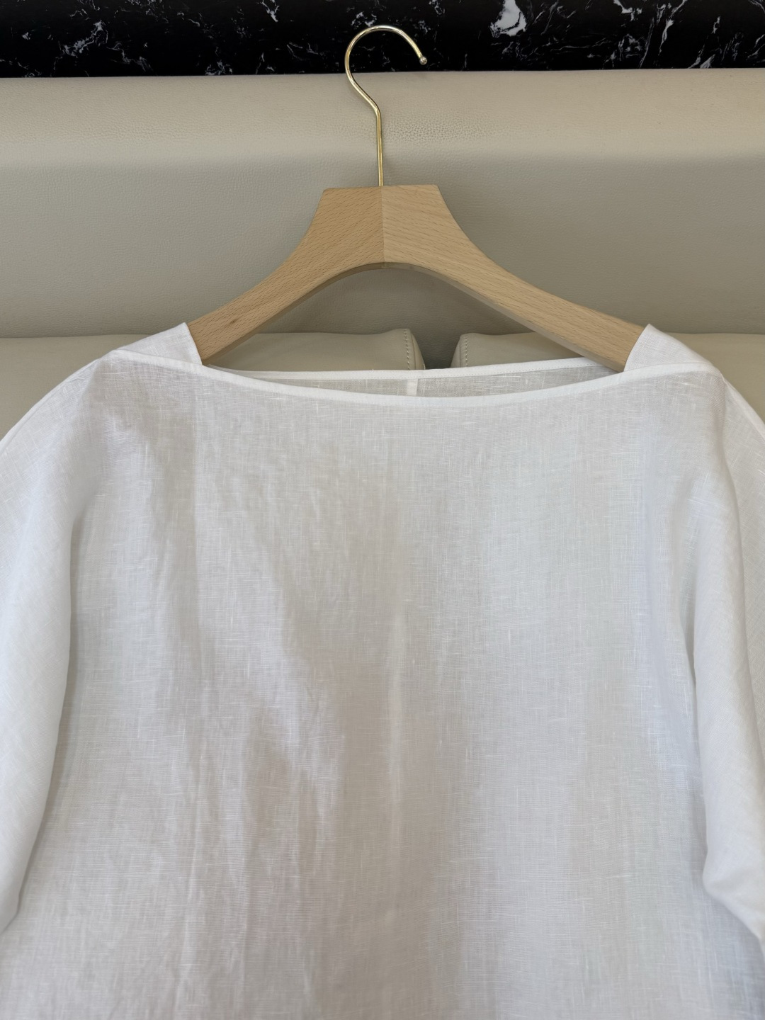 XM015#新款套装。ES 风格 100% 麻 短袖上衣➕绣花长半裙 套装 咖色 白色 SMLXL