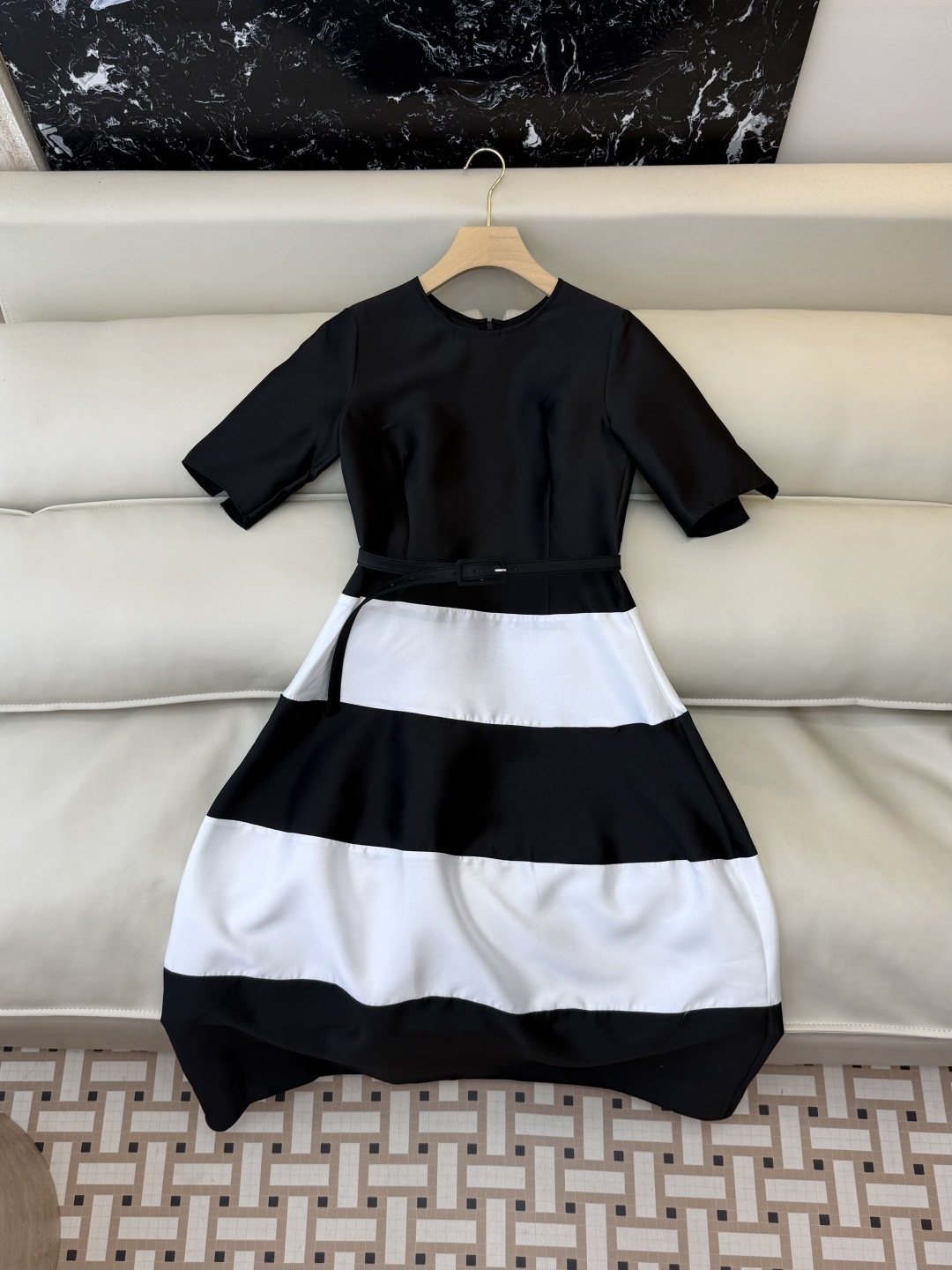 XF070#新款连衣裙‼️条纹 巨显瘦 短袖 连衣裙 SMLXL XXL