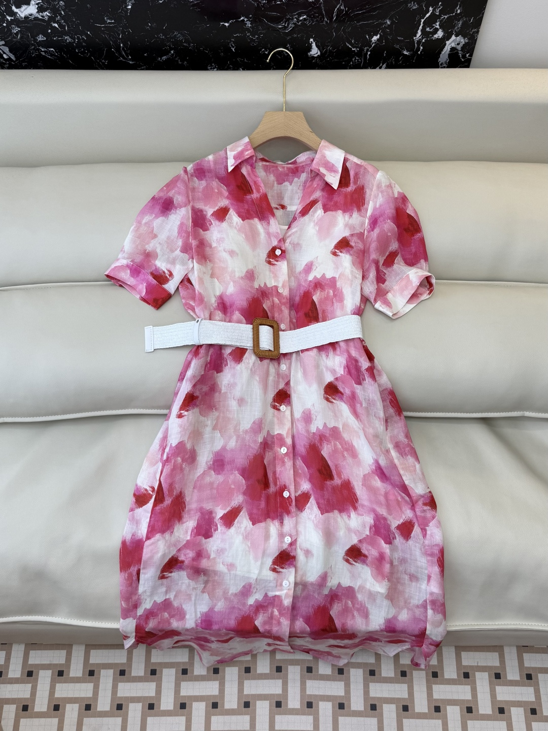 XF071#新款连衣裙‼️高饱和 明艳油画风 印花显瘦 连衣裙 SMLXL XXL