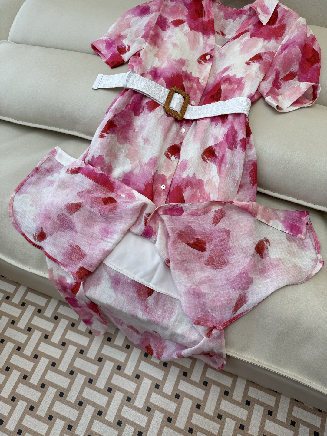 XF071#新款连衣裙‼️高饱和 明艳油画风 印花显瘦 连衣裙 SMLXL XXL