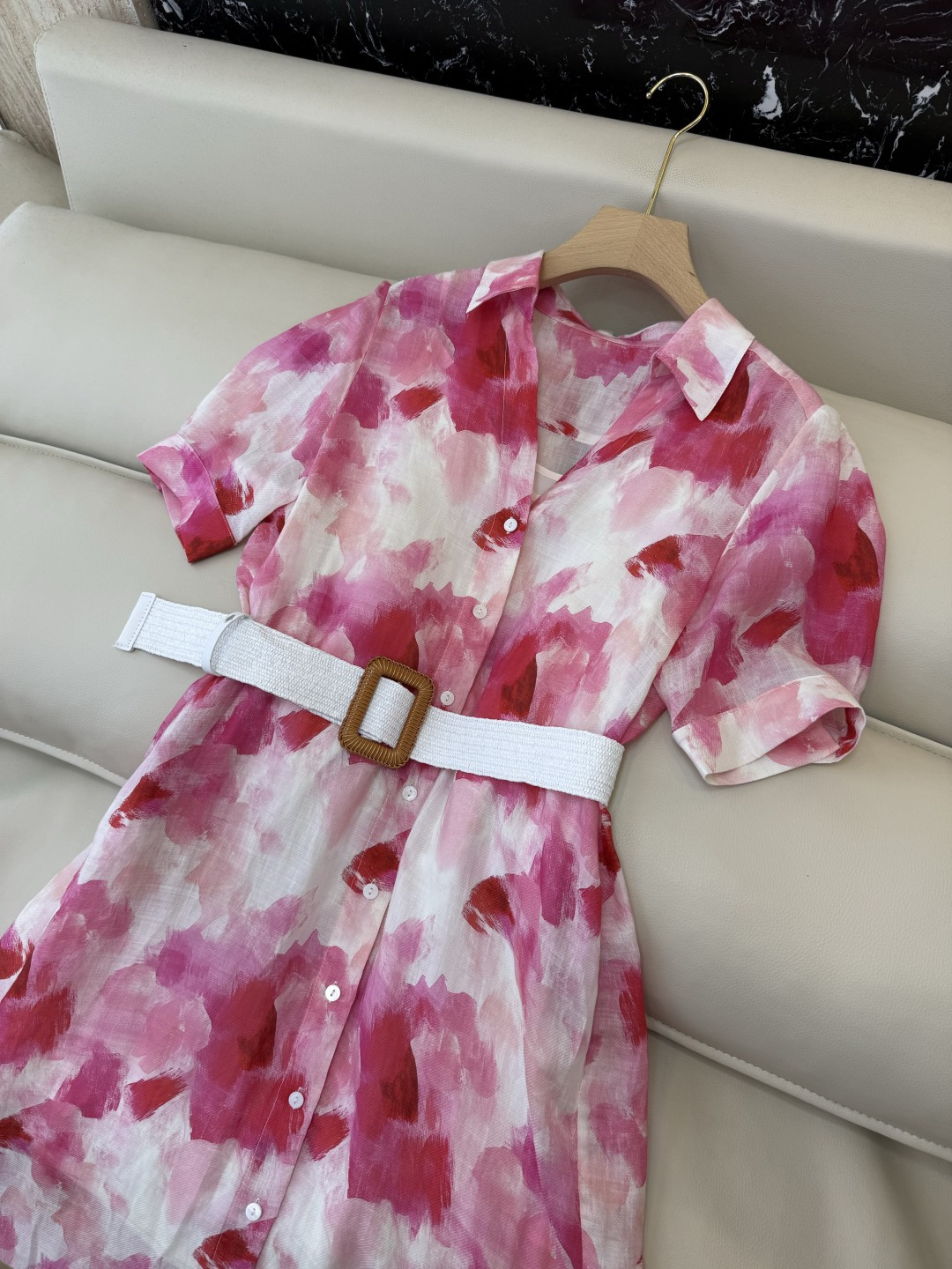 XF071#新款连衣裙‼️高饱和 明艳油画风 印花显瘦 连衣裙 SMLXL XXL