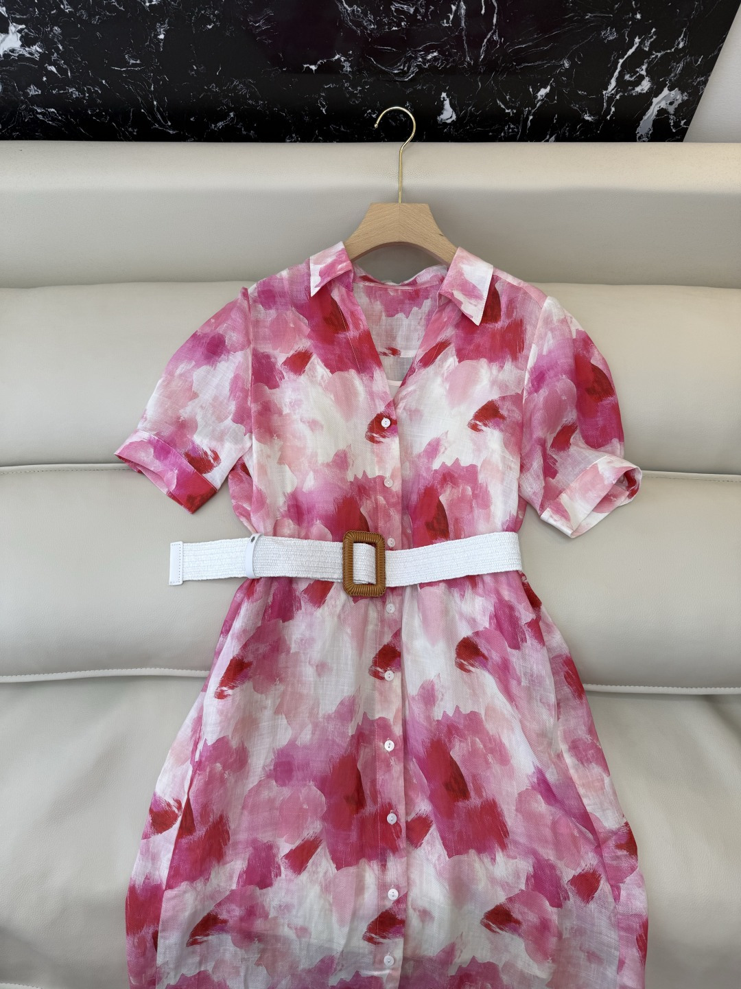 XF071#新款连衣裙‼️高饱和 明艳油画风 印花显瘦 连衣裙 SMLXL XXL