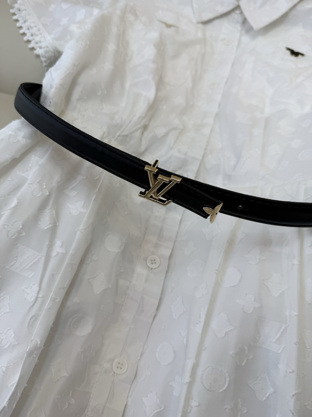 AW061#新款连衣裙‼️L V 提花显瘦修身 连衣裙 黑色 白色 SM L