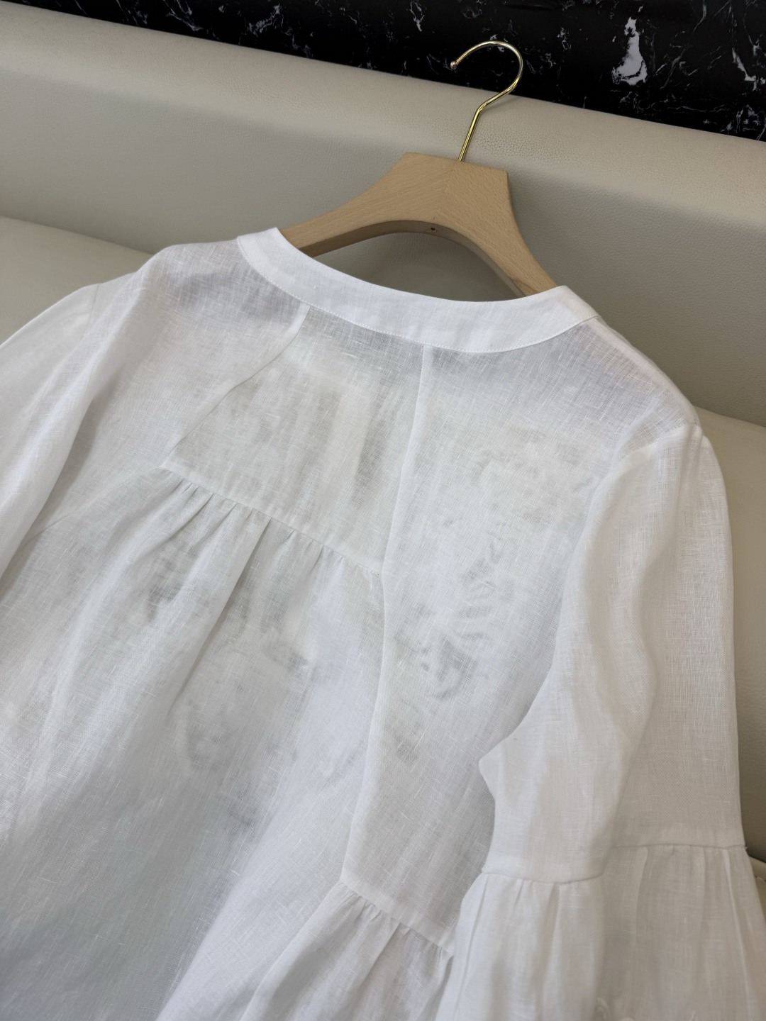 XZ0156#新款衬衫。zimm 镂空绣花 亚麻 长袖衬衫 白色 SM LXL