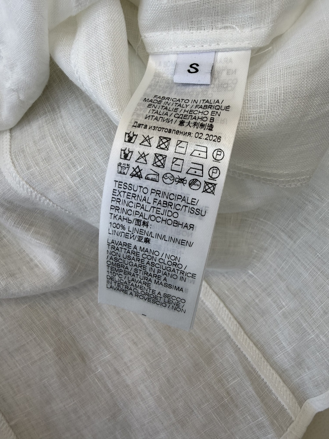 XZ0154#新款衬衫。zimm 立体绣花 100%亚麻 长袖衬衫 白色 SM LXL