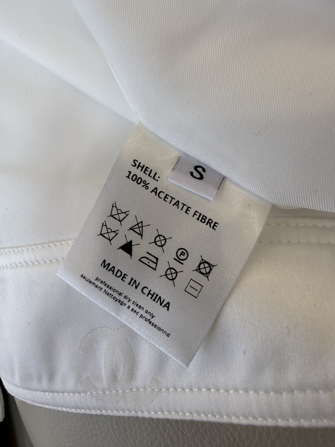 XZ0157#新款外套。Chanel 暗纹 提花 长袖醋酸拉链外套 黑色 白色 SMLXL