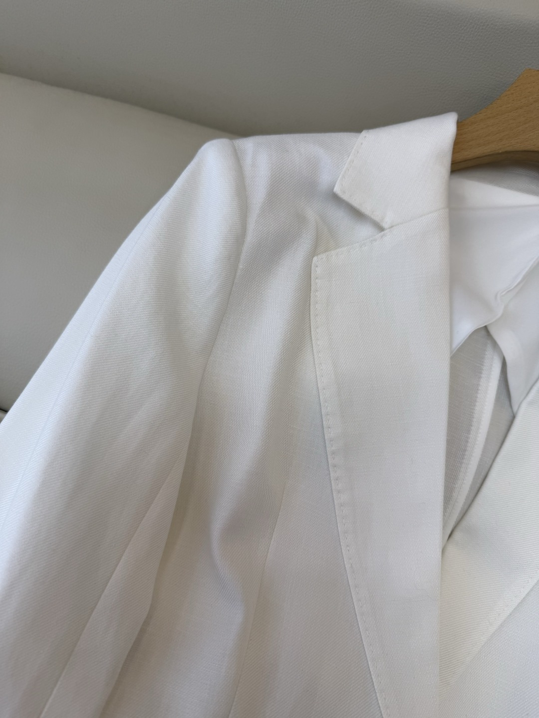 XZ0116#新款套装。劳夫劳伦 超级大爆款 30% 亚麻 70% 天丝西装外套➕长裤 套装 杏色 白色