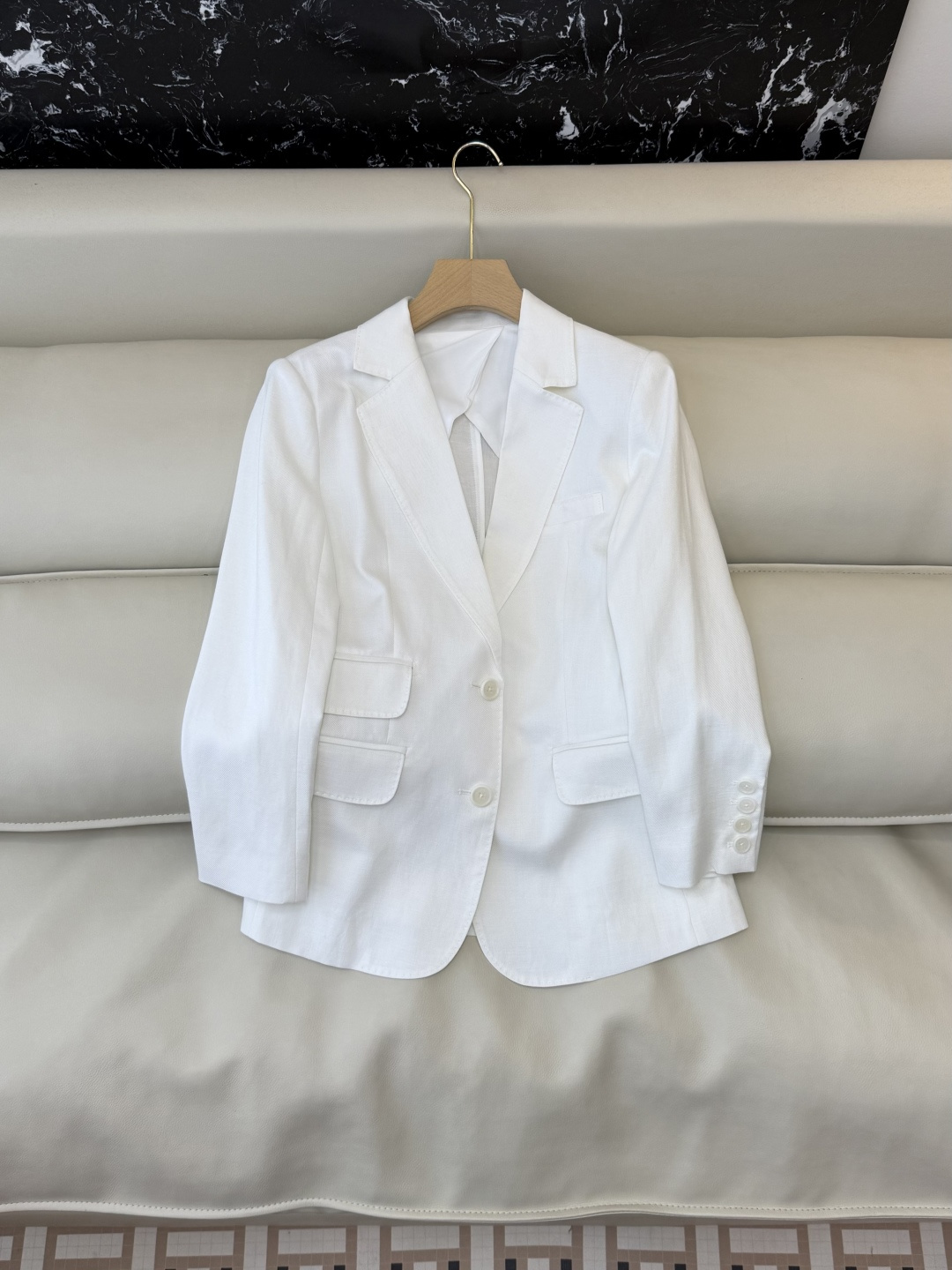 XZ095#新款套装。劳夫劳伦 超级大爆款 30% 亚麻 70% 天丝 长袖西装外套➕马甲➕长裤 三件套