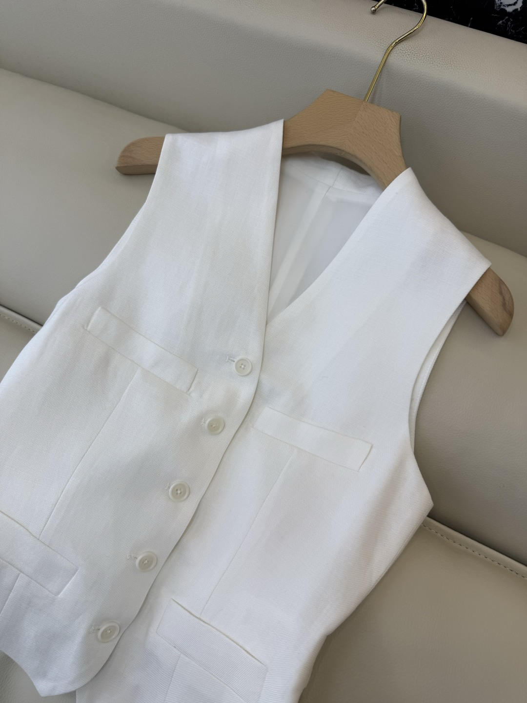 XZ095#新款套装。劳夫劳伦 超级大爆款 30% 亚麻 70% 天丝 长袖西装外套➕马甲➕长裤 三件套