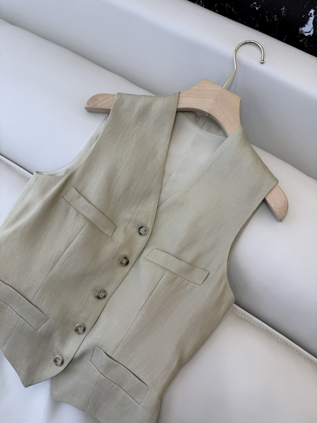 XZ095#新款套装。劳夫劳伦 超级大爆款 30% 亚麻 70% 天丝 长袖西装外套➕马甲➕长裤 三件套