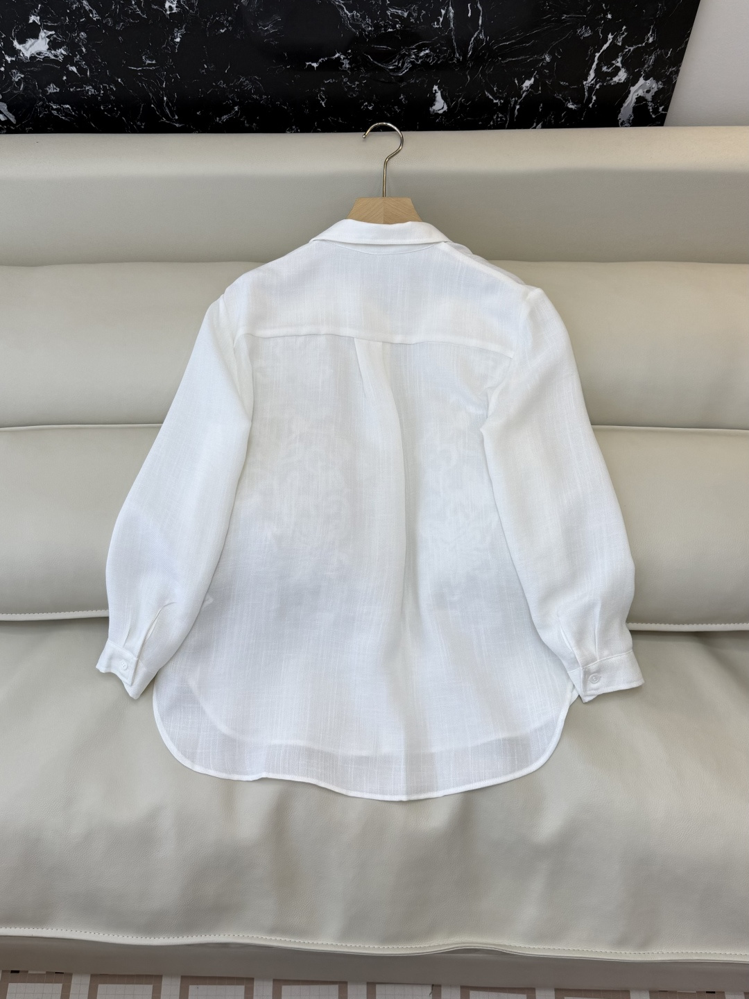 XZ0152#新款衬衫。zimm 立体绣花 30% 亚麻 长袖衬衫 粉色 白色 SM LXL