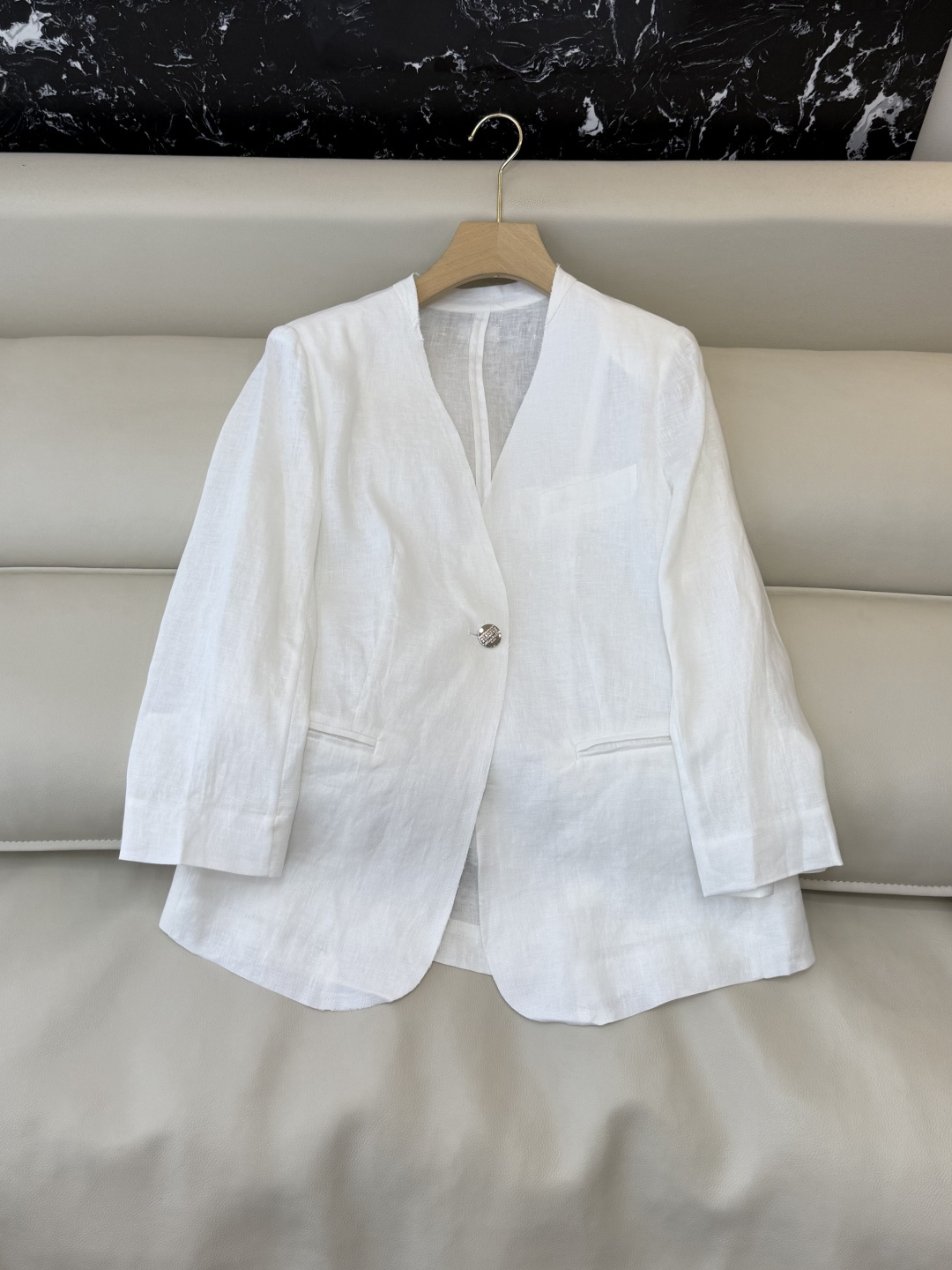 XZ0160#新款套装。BC 超级大爆款 100% 亚麻 西装外套➕长裤 套装 绿色 白色 SMLXL