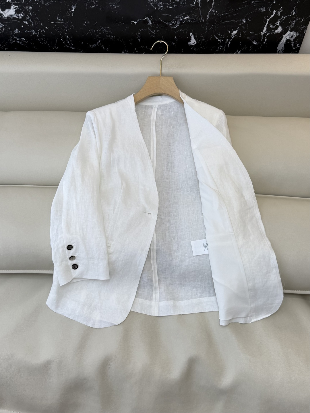 XZ0160#新款套装。BC 超级大爆款 100% 亚麻 西装外套➕长裤 套装 绿色 白色 SMLXL