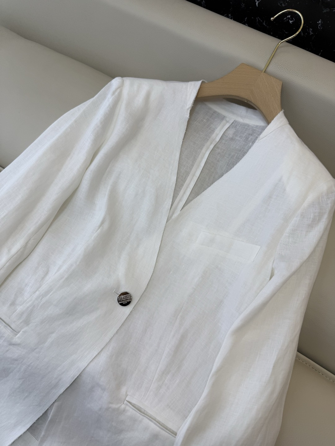 XZ0160#新款套装。BC 超级大爆款 100% 亚麻 西装外套➕长裤 套装 绿色 白色 SMLXL