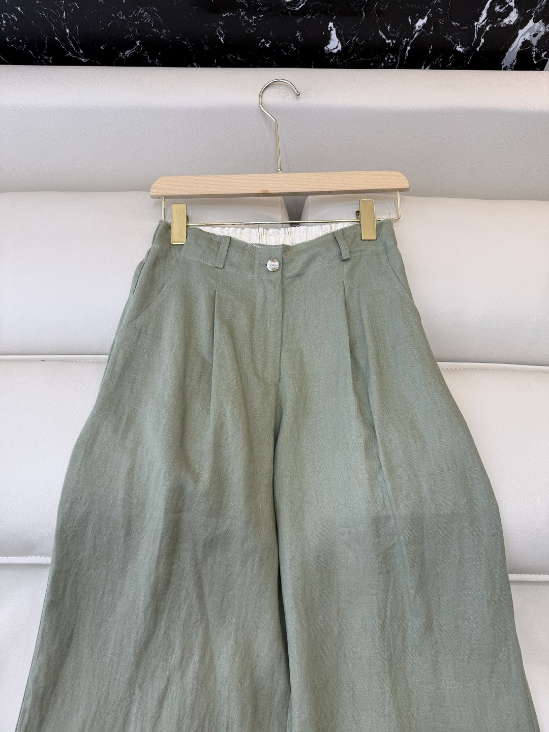 XZ0160#新款套装。BC 超级大爆款 100% 亚麻 西装外套➕长裤 套装 绿色 白色 SMLXL