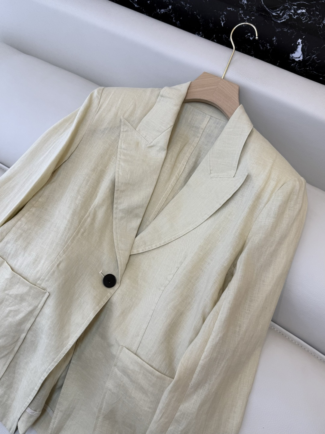 XZ0161#新款套装。超级大爆款 100% 亚麻 西装外套➕长裤 套装 杏色 白色 SMLXL