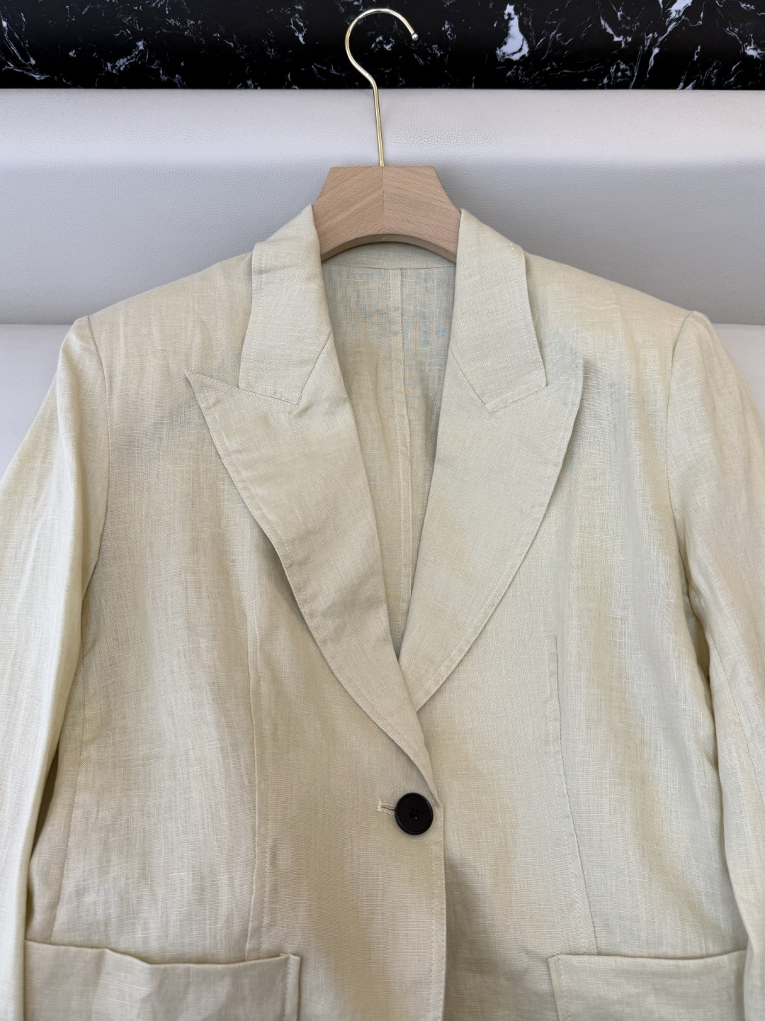 XZ0161#新款套装。超级大爆款 100% 亚麻 西装外套➕长裤 套装 杏色 白色 SMLXL