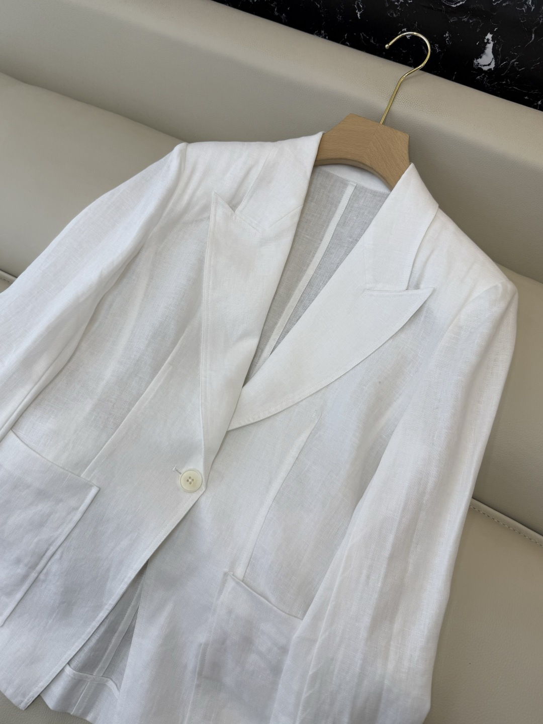 XZ0161#新款套装。超级大爆款 100% 亚麻 西装外套➕长裤 套装 杏色 白色 SMLXL