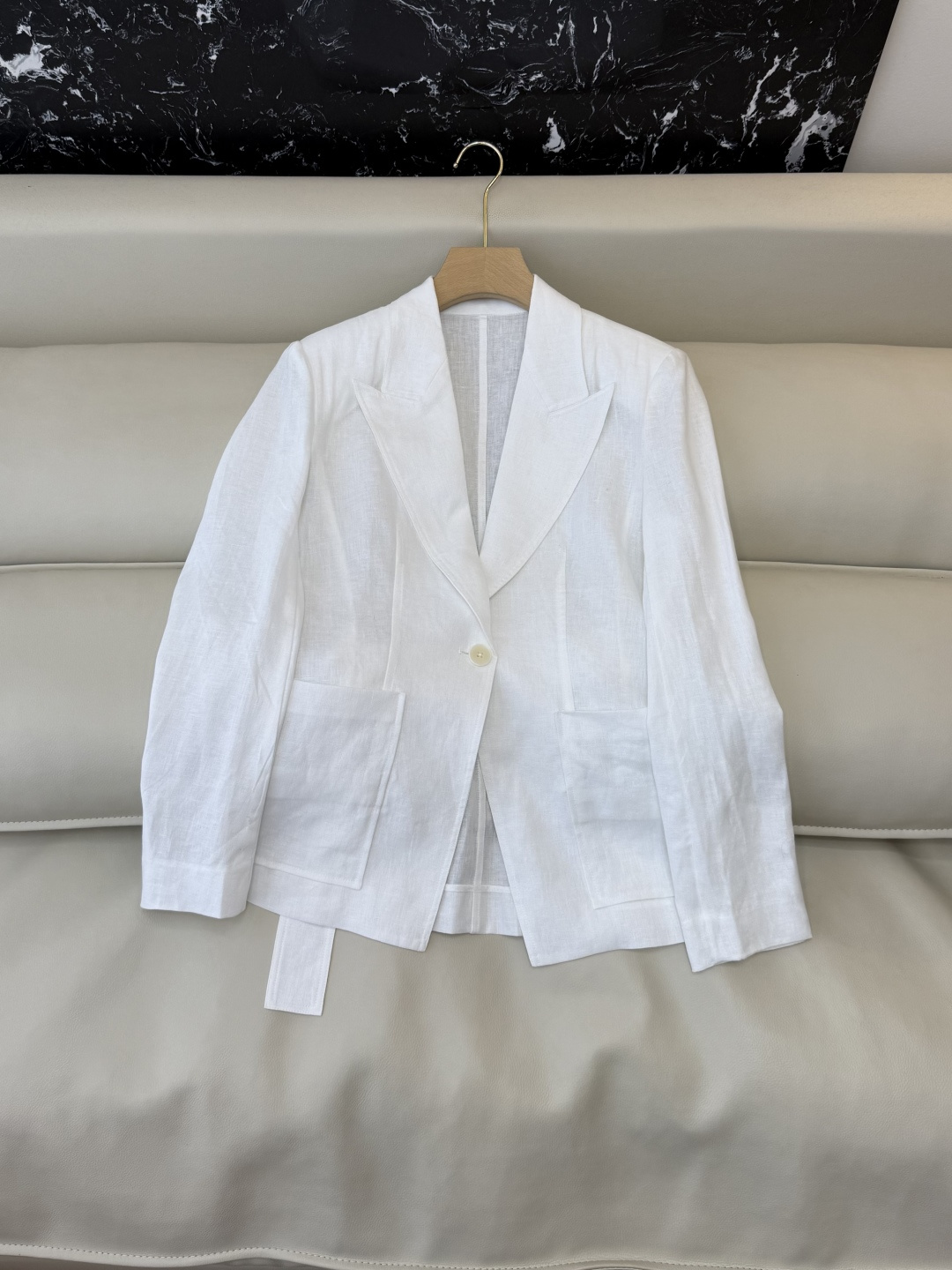 XZ0161#新款套装。超级大爆款 100% 亚麻 西装外套➕长裤 套装 杏色 白色 SMLXL