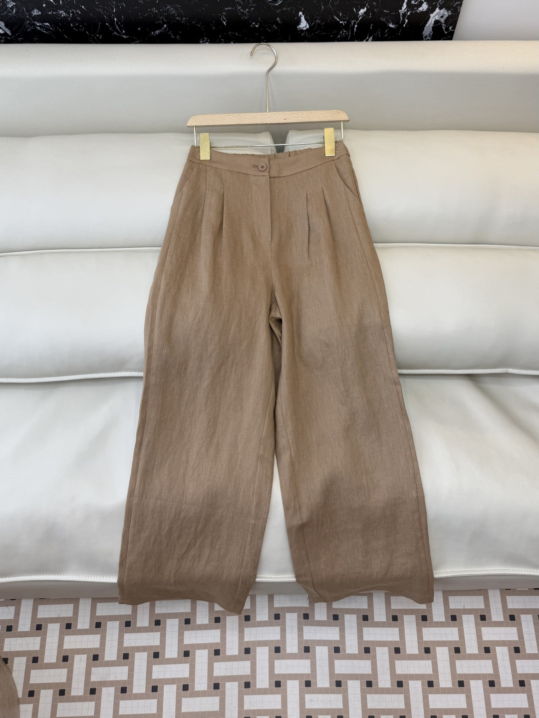 XZ0162#新款套装。超级大爆款 100% 亚麻 西装外套➕长裤 套装 杏色 白色 SMLXL