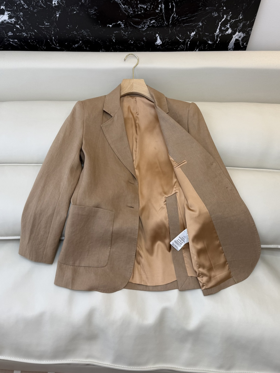 XZ0162#新款套装。超级大爆款 100% 亚麻 西装外套➕长裤 套装 杏色 白色 SMLXL