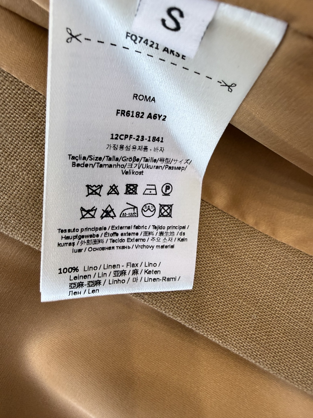 XZ0162#新款套装。超级大爆款 100% 亚麻 西装外套➕长裤 套装 杏色 白色 SMLXL