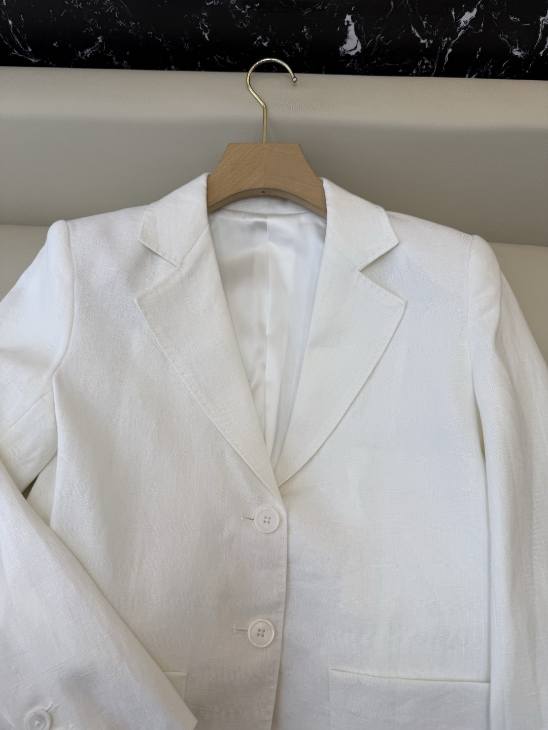 XZ0162#新款套装。超级大爆款 100% 亚麻 西装外套➕长裤 套装 杏色 白色 SMLXL