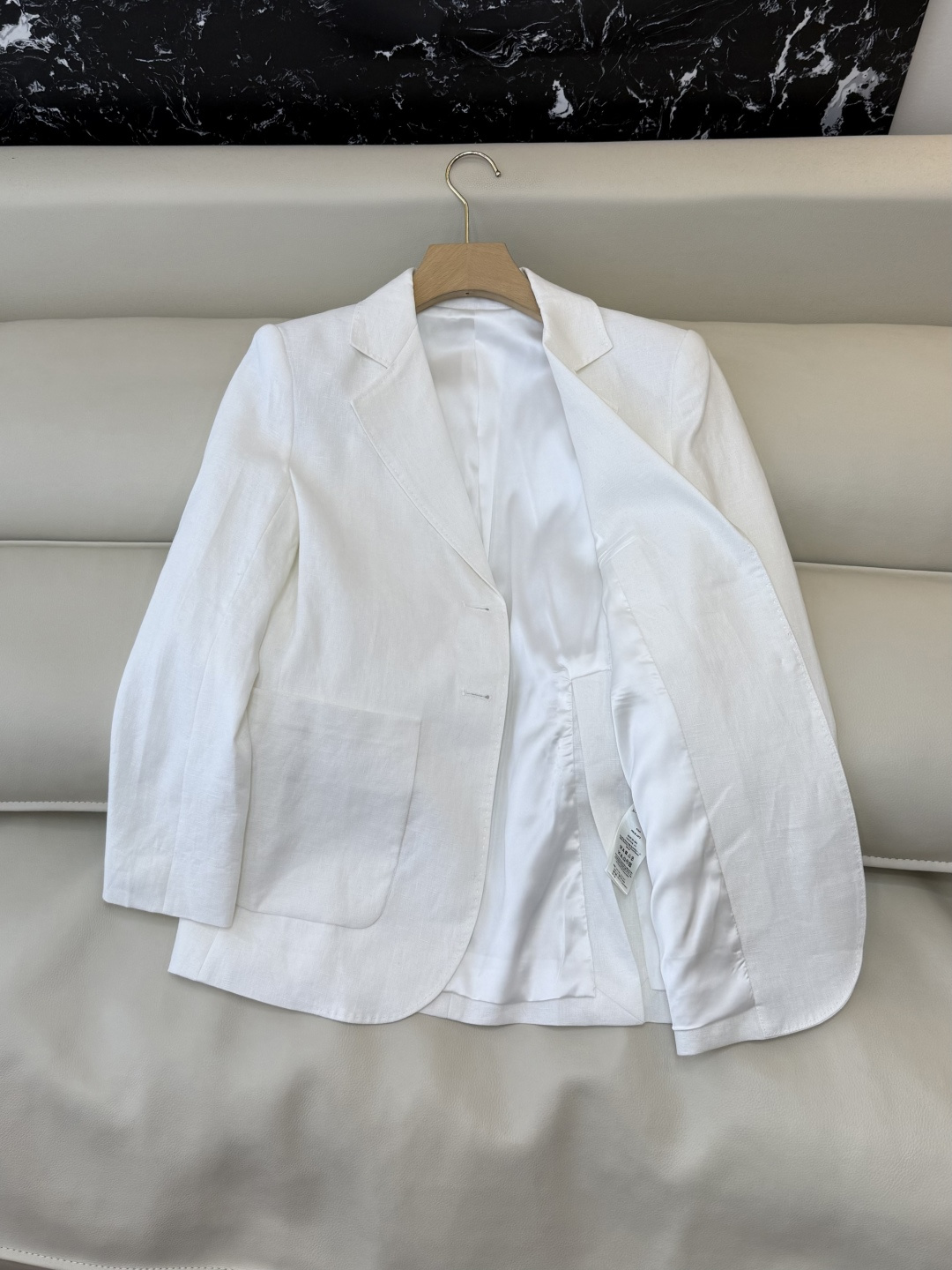 XZ0162#新款套装。超级大爆款 100% 亚麻 西装外套➕长裤 套装 杏色 白色 SMLXL