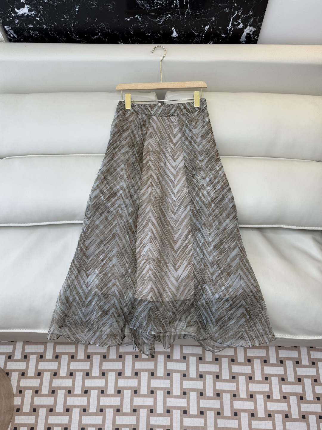 BS1153#新款半裙。BC 顶级版 100% 欧根纱 真丝印花 半裙 36/38/40/42