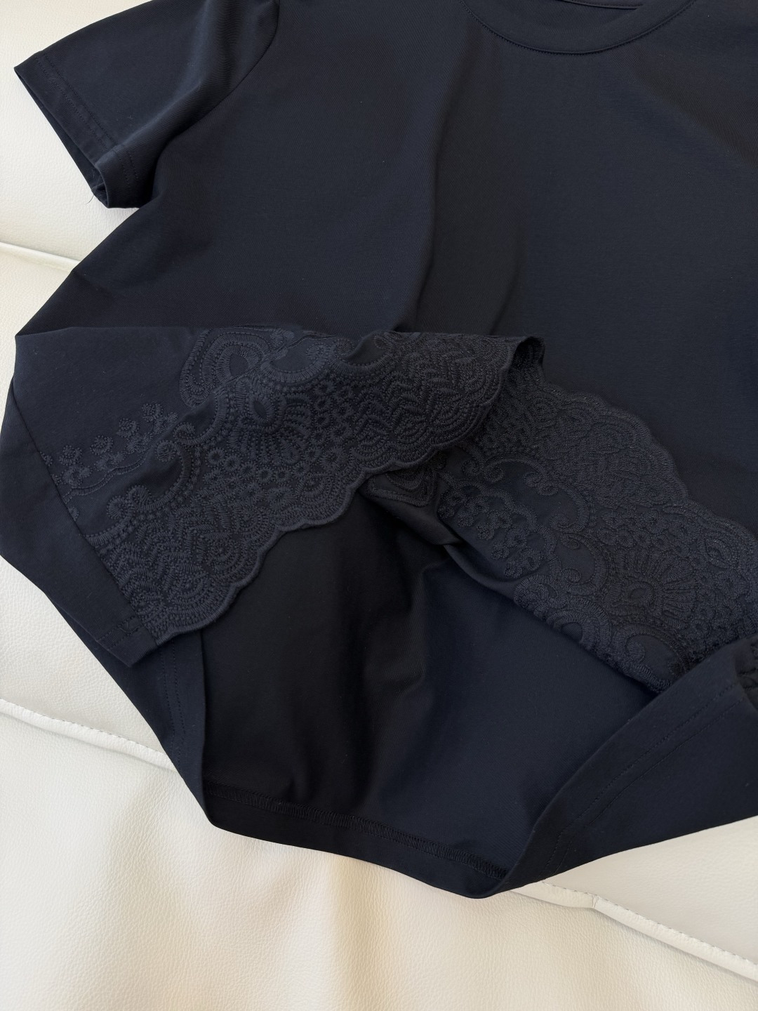 BS1167#新款上衣。Zimm 重工刺绣短袖T恤上衣 黑色 白色 SMLXL