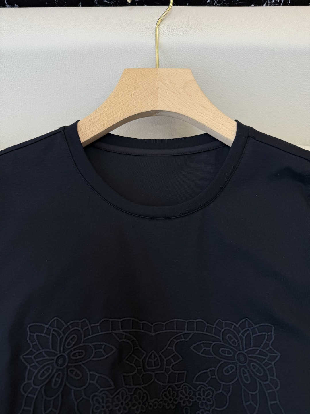 BS1157#新款上衣。Zimm 重工刺绣短袖T恤上衣 黑色 白色 SMLXL