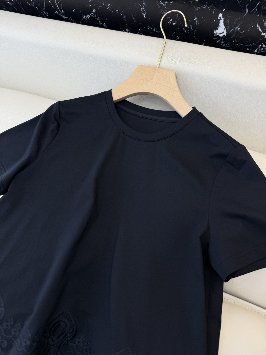 BS1167#新款上衣。Zimm 重工刺绣短袖T恤上衣 黑色 白色 SMLXL