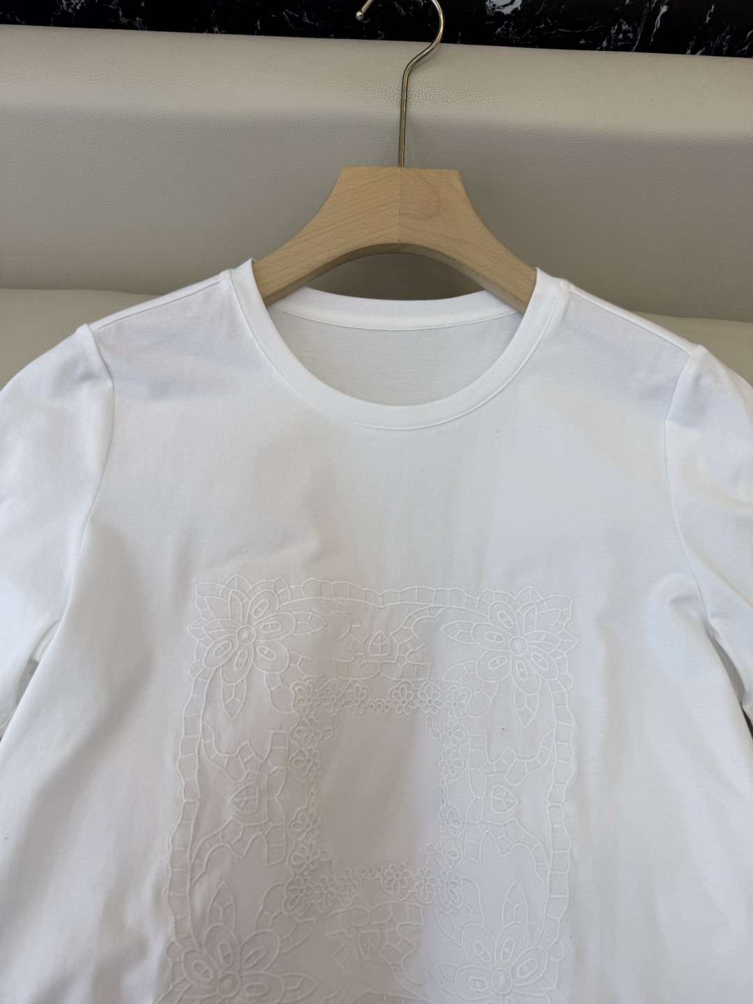 BS1157#新款上衣。Zimm 重工刺绣短袖T恤上衣 黑色 白色 SMLXL