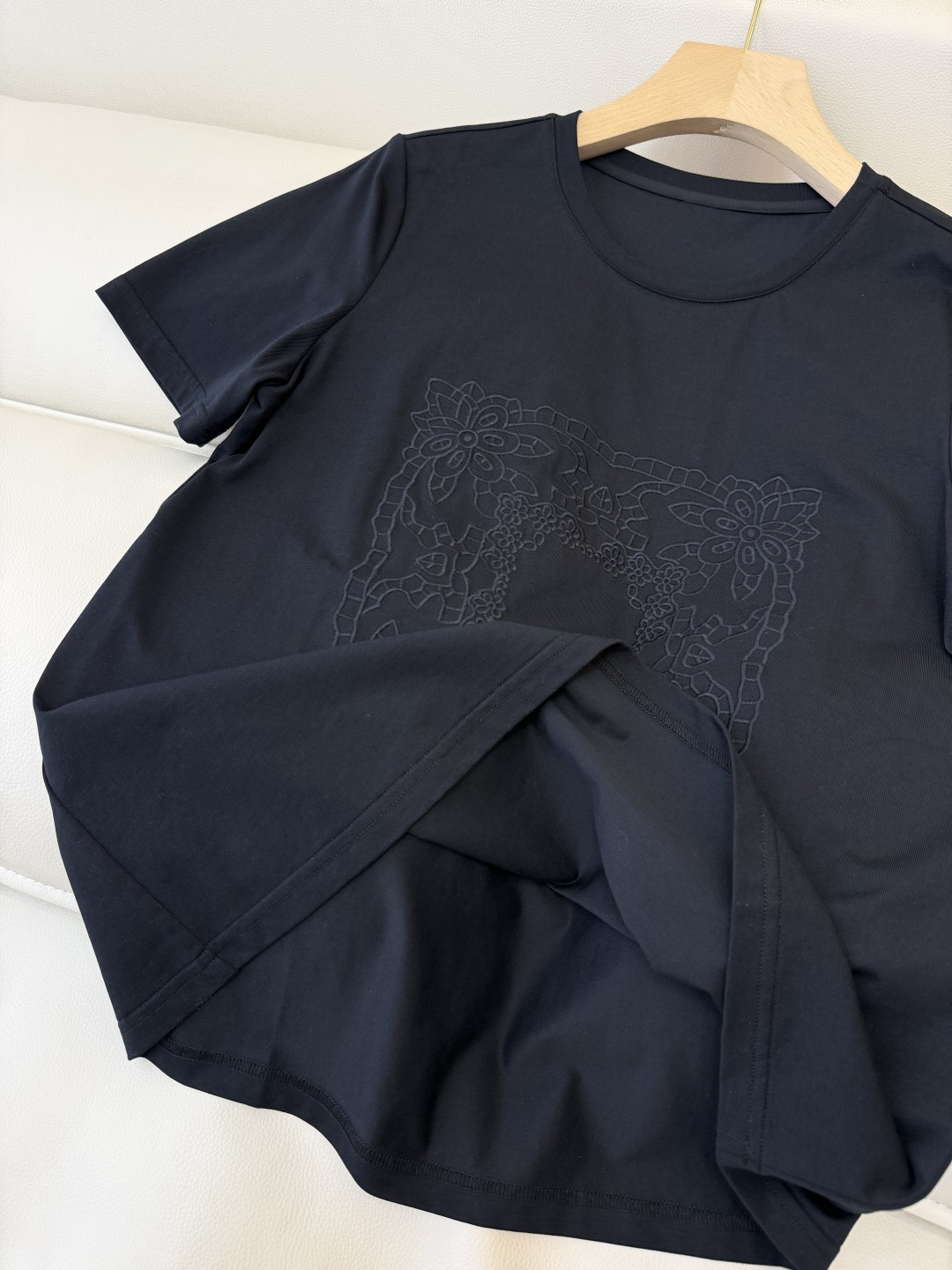 BS1157#新款上衣。Zimm 重工刺绣短袖T恤上衣 黑色 白色 SMLXL