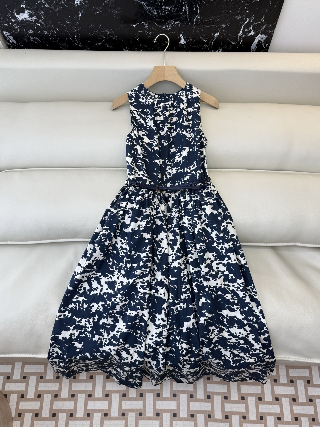 BS1155#新款连衣裙。Max 顶级版 100% 棉 无袖印花连衣裙 36/38/40/42