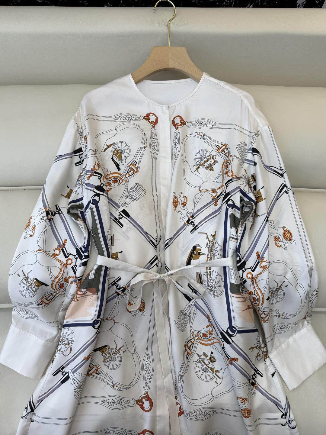 BS1165#新款连衣裙。H 爱马仕 顶级版 100% 真丝 印花连衣裙 36/38/40/42