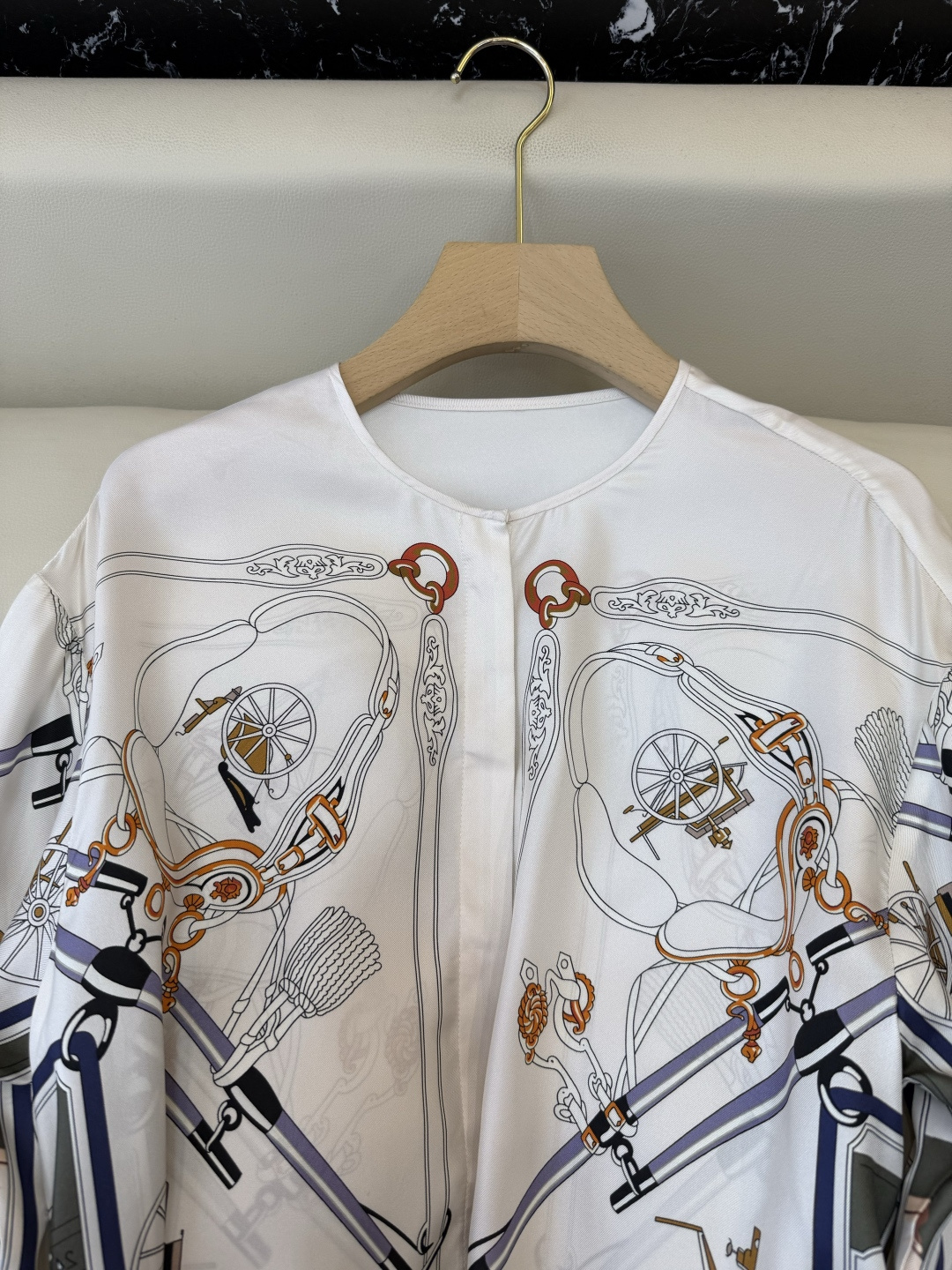 BS1165#新款连衣裙。H 爱马仕 顶级版 100% 真丝 印花连衣裙 36/38/40/42