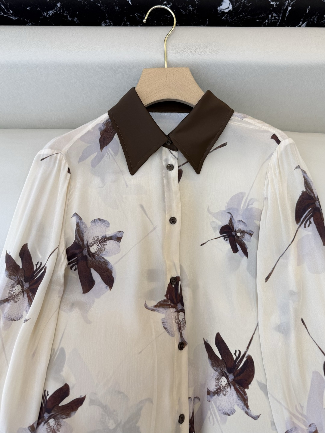 XF073#新款套装‼️水墨印花长袖衬衫➕长半裙 套装 SMLXL XXL