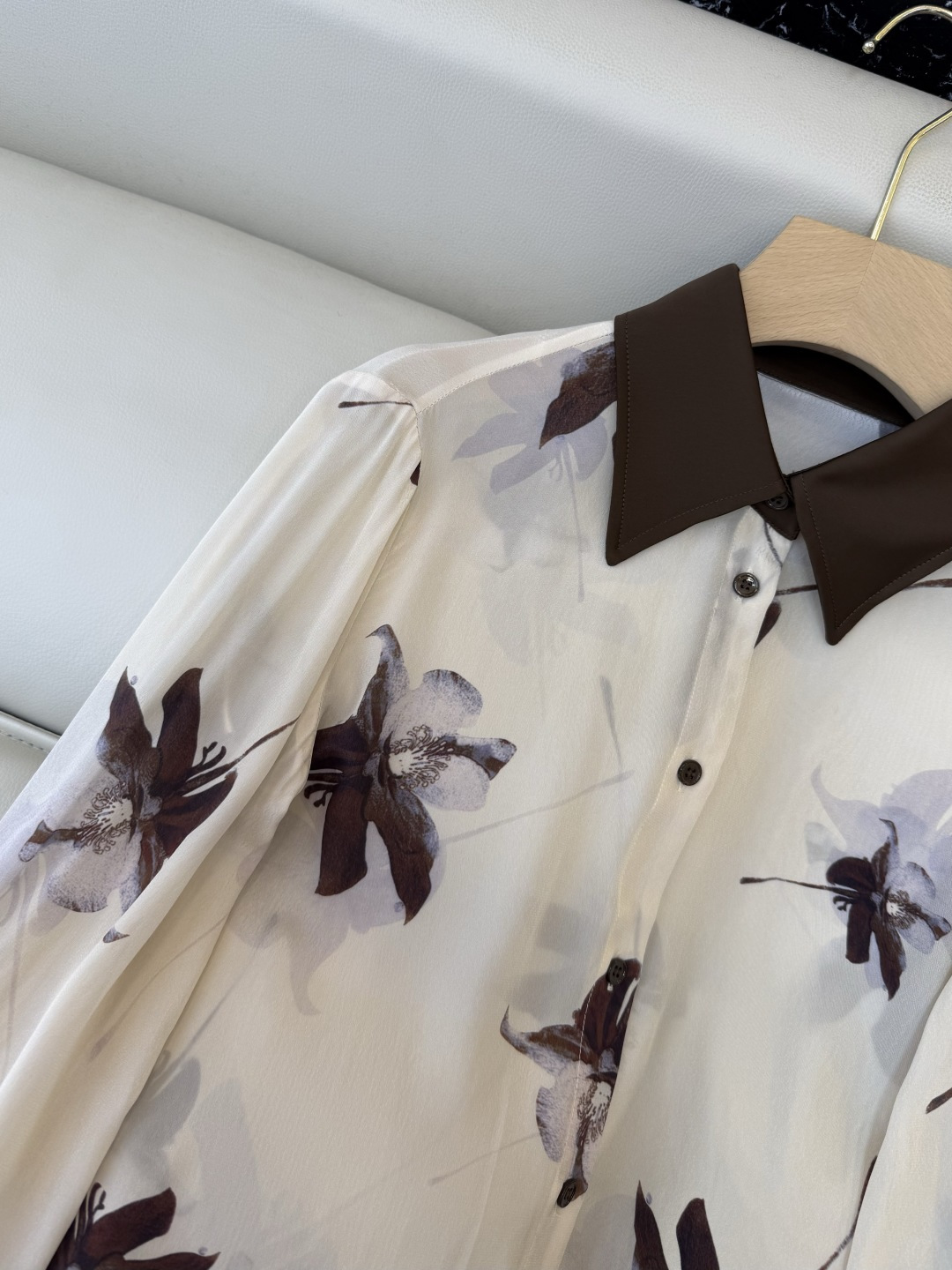 XF073#新款套装‼️水墨印花长袖衬衫➕长半裙 套装 SMLXL XXL