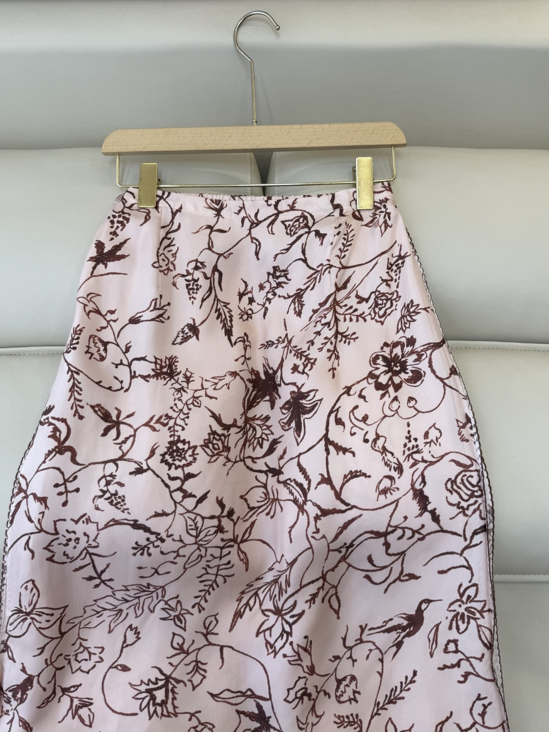 QD7619#新款半裙。LP顶级版 100% 真丝印花 半裙 粉色 36/38/40/42