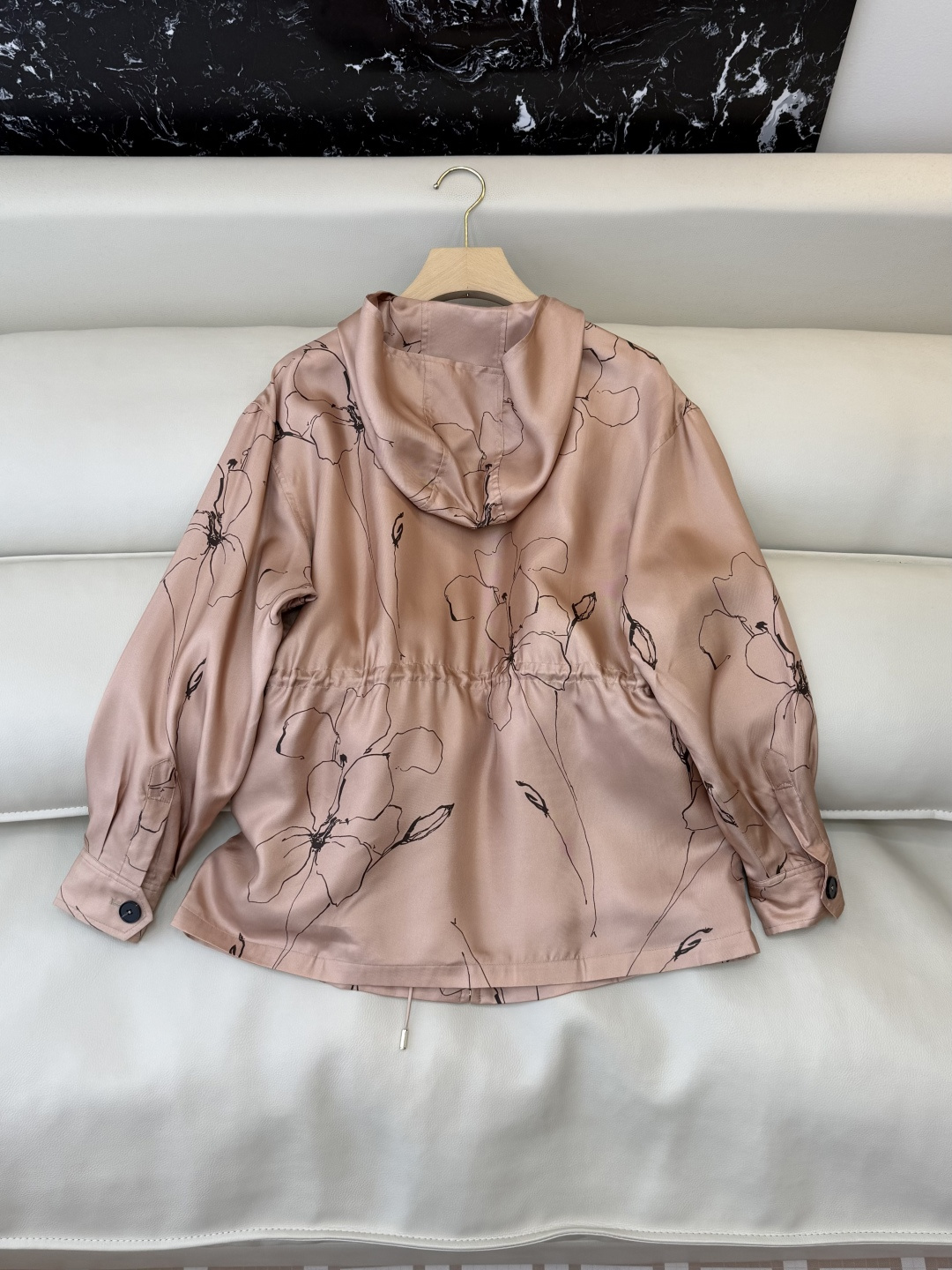 QD7892#新款外套。LP 顶级版‼️100% 真丝印花拉链外套 两色 36/38/40/42