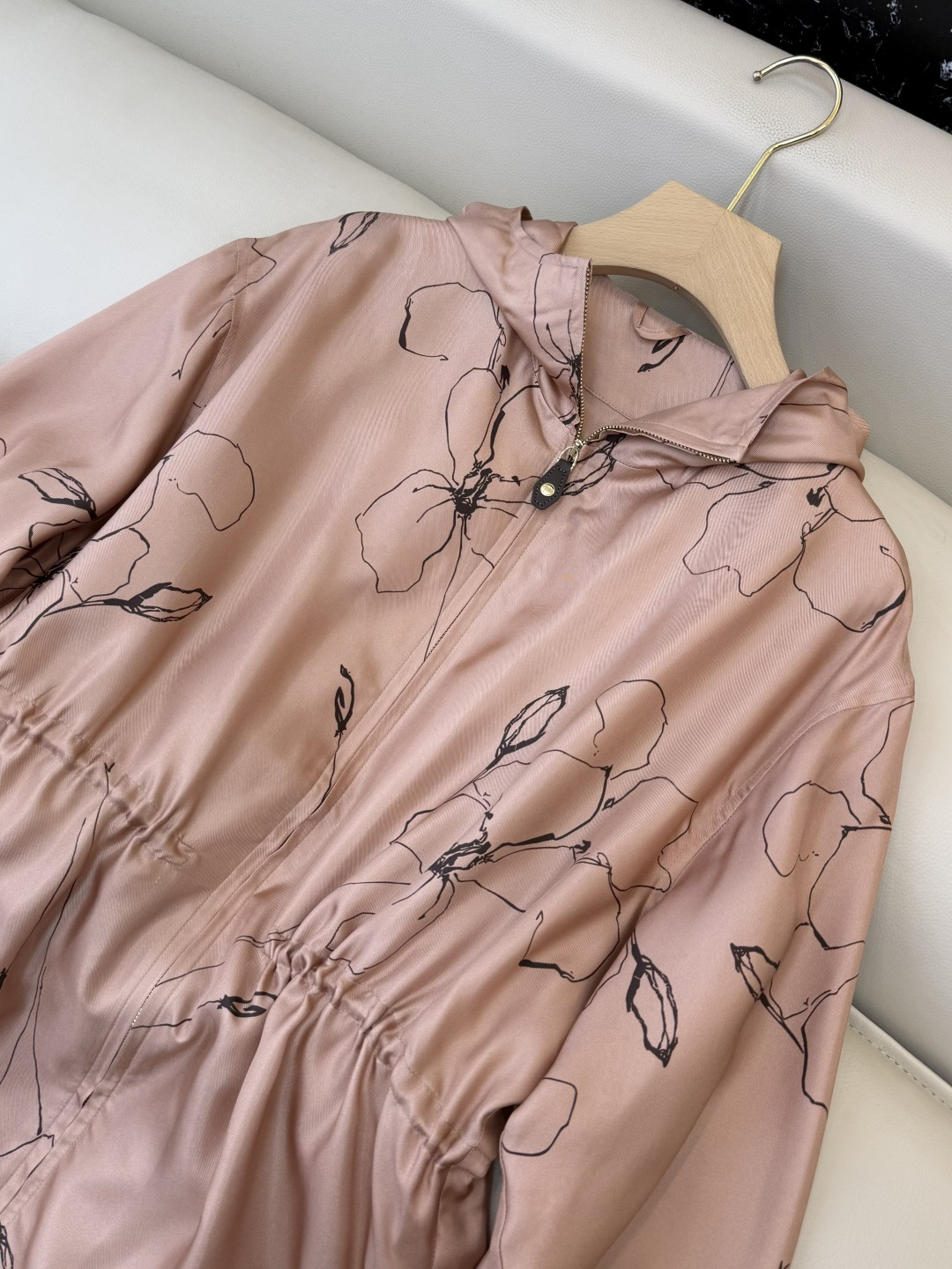 QD7892#新款外套。LP 顶级版‼️100% 真丝印花拉链外套 两色 36/38/40/42