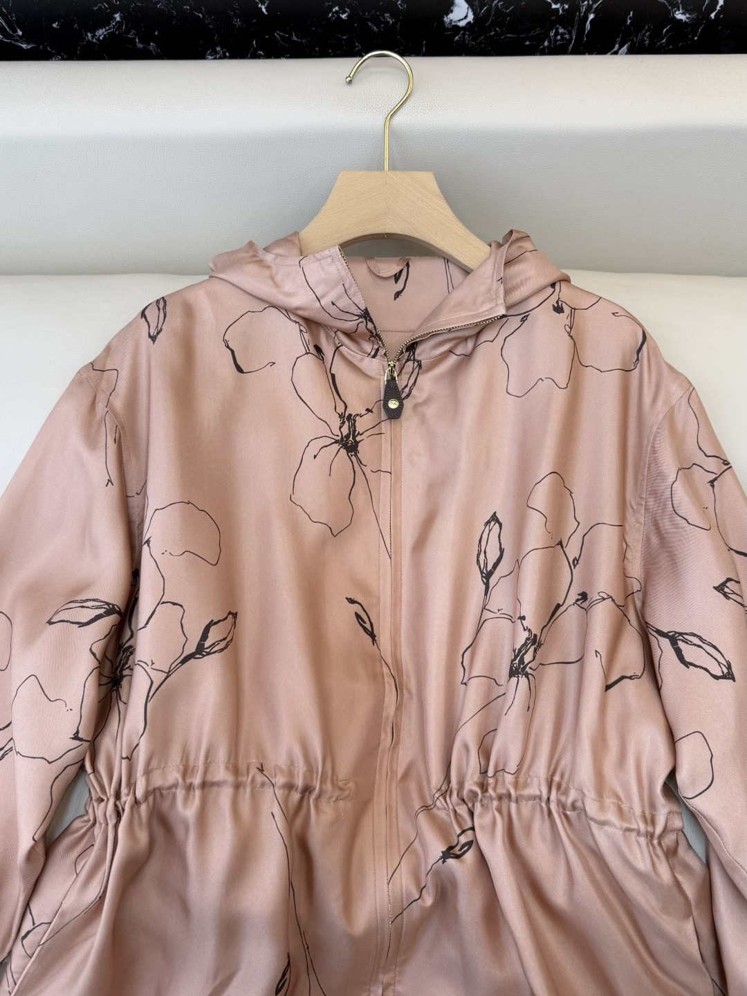 QD7892#新款外套。LP 顶级版‼️100% 真丝印花拉链外套 两色 36/38/40/42