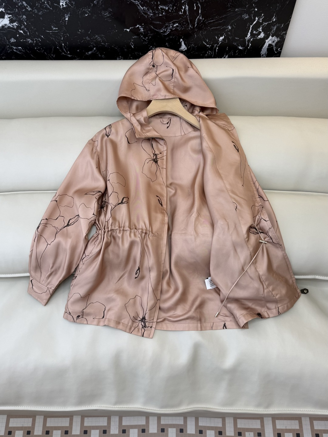 QD7892#新款外套。LP 顶级版‼️100% 真丝印花拉链外套 两色 36/38/40/42