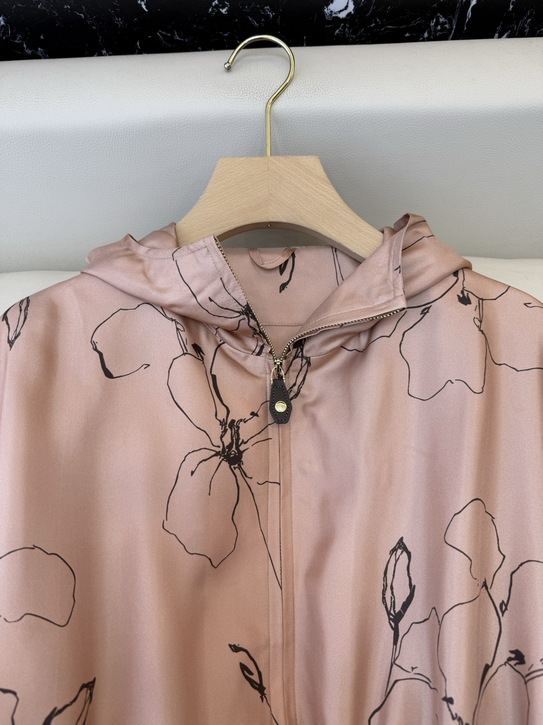 QD7892#新款外套。LP 顶级版‼️100% 真丝印花拉链外套 两色 36/38/40/42