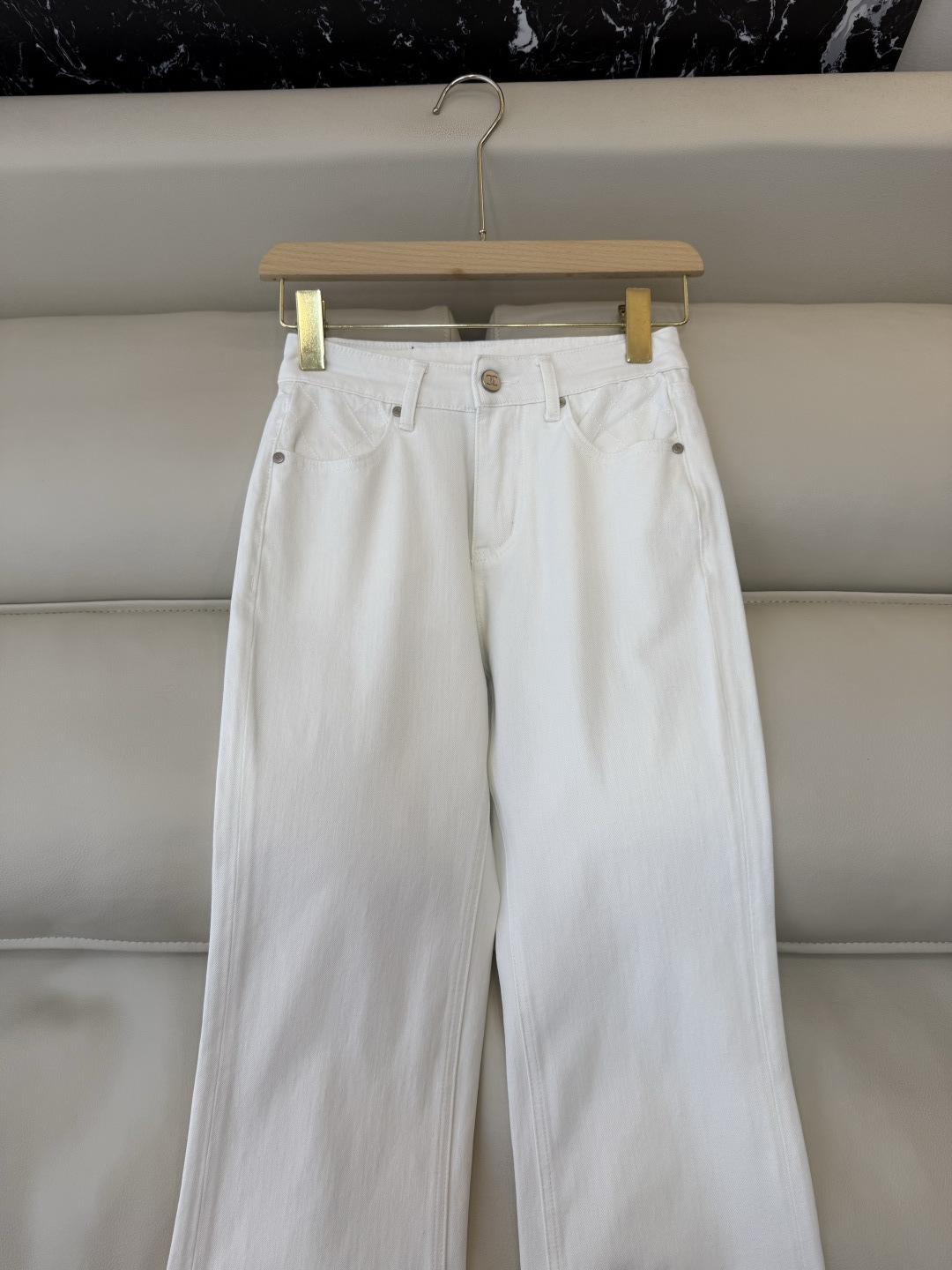 AW057#新款牛仔裤‼️小香 双C 牛仔长裤 白色 蓝色 26-30