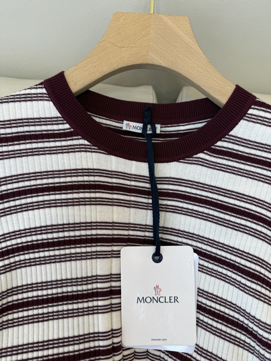 QG0198#新款T恤‼️Mon 蒙口 短袖针织条纹T恤 SML