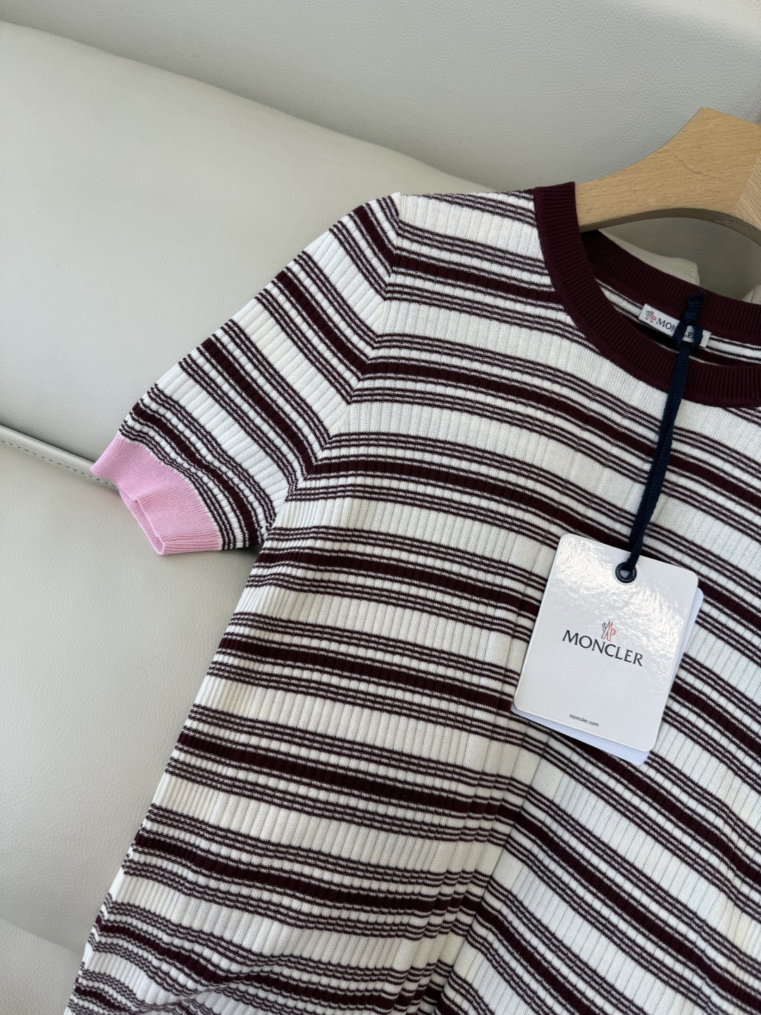 QG0198#新款T恤‼️Mon 蒙口 短袖针织条纹T恤 SML