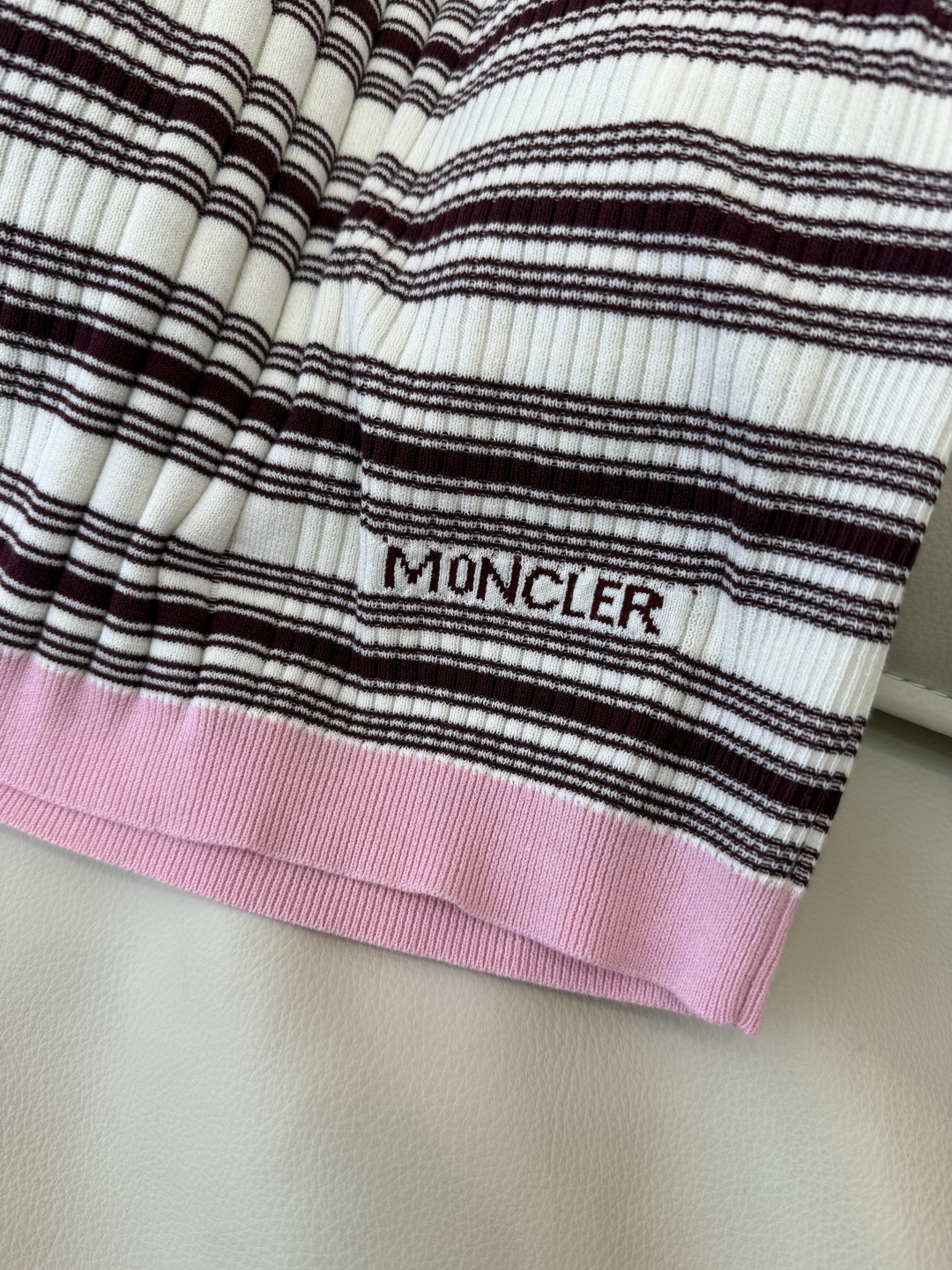 QG0198#新款T恤‼️Mon 蒙口 短袖针织条纹T恤 SML